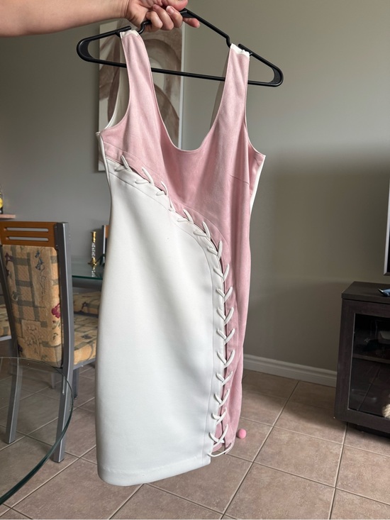 Guess Dresses & Skirts - Guess Pink and White Suede Mini Dress